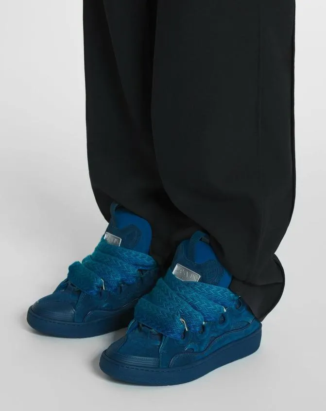 MenWomen Curb Lanvin Curb Leather Sneakers Petrol Blue MenWomen Curb Lanvin Curb Leather Sneakers Petrol Blue
