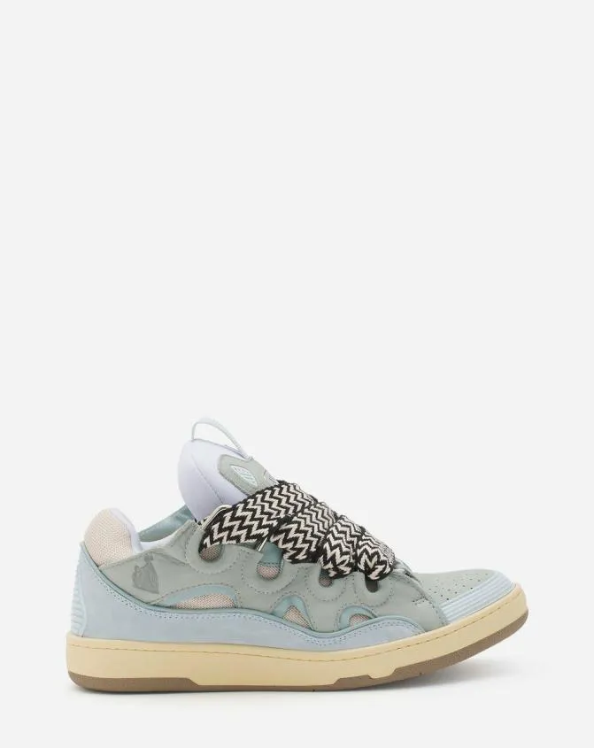 MenWomen Curb Lanvin Leather Curb Sneakers Pale Blue