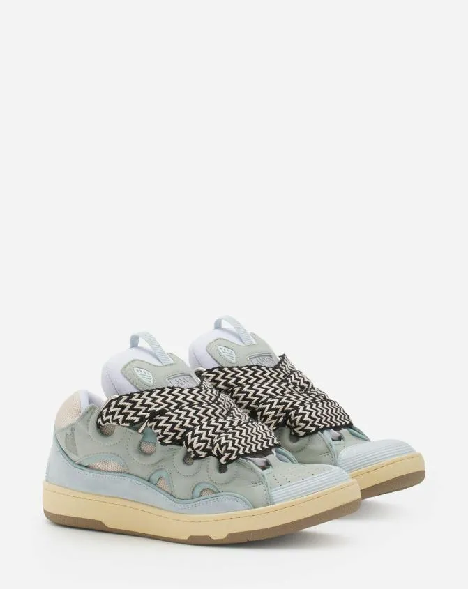 MenWomen Curb Lanvin Leather Curb Sneakers Pale Blue MenWomen Curb Lanvin Leather Curb Sneakers Pale Blue