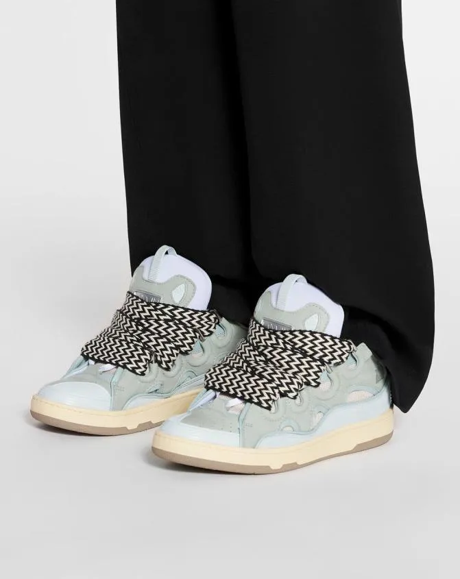 MenWomen Curb Lanvin Leather Curb Sneakers Pale Blue MenWomen Curb Lanvin Leather Curb Sneakers Pale Blue