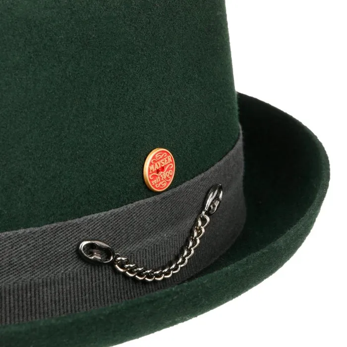 MenWomen Gareth Soft Pork Pie Wool Hat Dark Green Mayser Felt Hats MenWomen Gareth Soft Pork Pie Wool Hat Dark Green Mayser Felt Hats