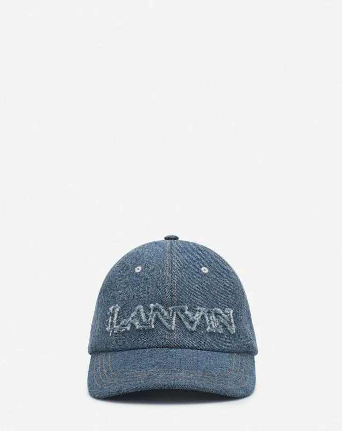 MenWomen Hats Lanvin Cap In Denim Denim Blue