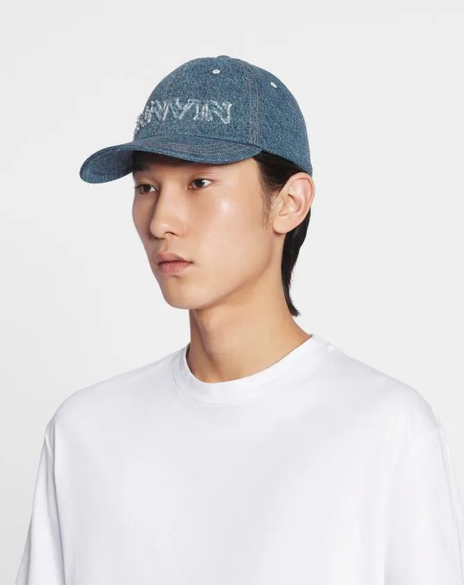 MenWomen Hats Lanvin Cap In Denim Denim Blue MenWomen Hats Lanvin Cap In Denim Denim Blue