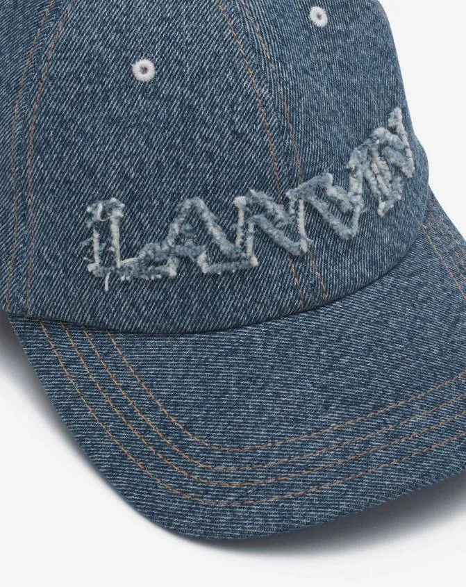 MenWomen Hats Lanvin Cap In Denim Denim Blue MenWomen Hats Lanvin Cap In Denim Denim Blue