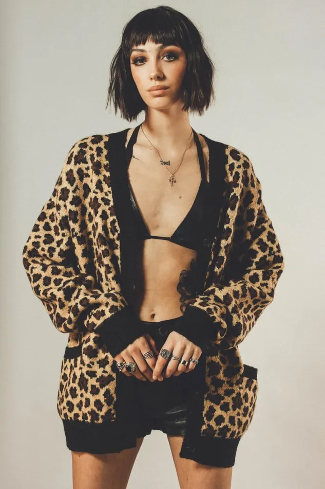 MenWomen Leopard Cardigan Blonde OTHER KNITWEAR MenWomen Leopard Cardigan Blonde OTHER KNITWEAR