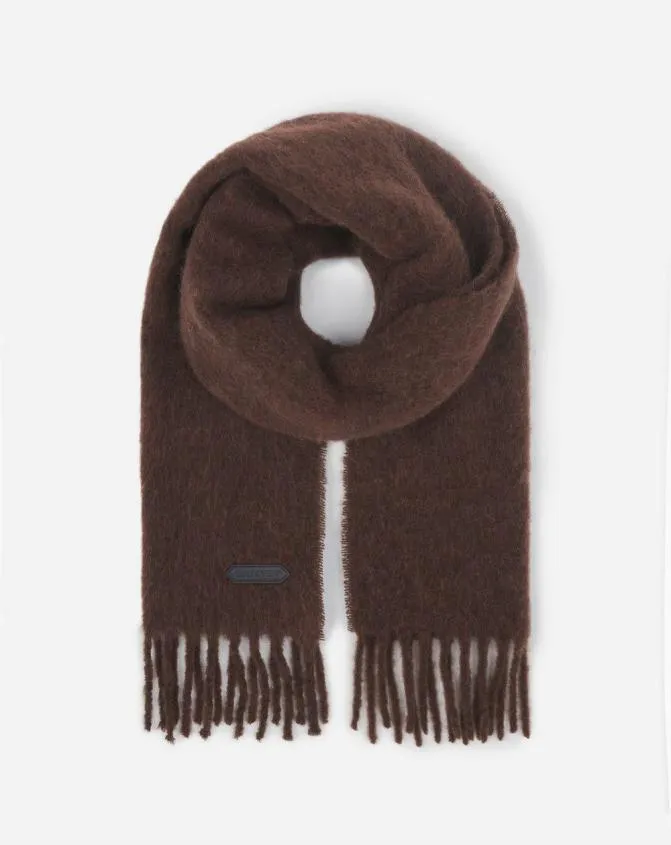 MenWomen Scarves Lanvin Fringed Scarf In Wool Dark Brown MenWomen Scarves Lanvin Fringed Scarf In Wool Dark Brown