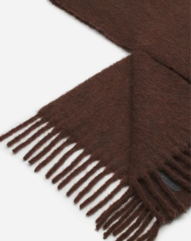MenWomen Scarves Lanvin Fringed Scarf In Wool Dark Brown MenWomen Scarves Lanvin Fringed Scarf In Wool Dark Brown