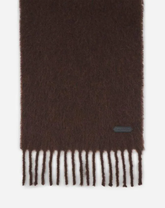 MenWomen Scarves Lanvin Fringed Scarf In Wool Dark Brown MenWomen Scarves Lanvin Fringed Scarf In Wool Dark Brown