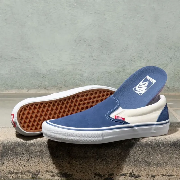 MenWomen Vans SlipOn Pro Sty NavyClassic White Pro Skate