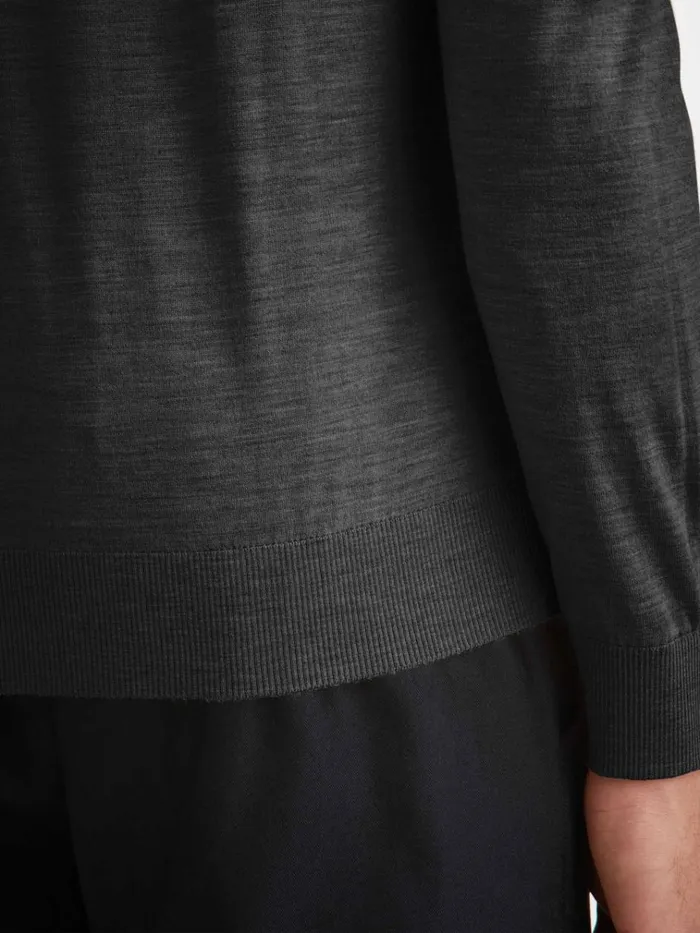 Merino Sweaters and Hoodies Men Derek Rose Hoodie Orson Merino Wool Charcoal