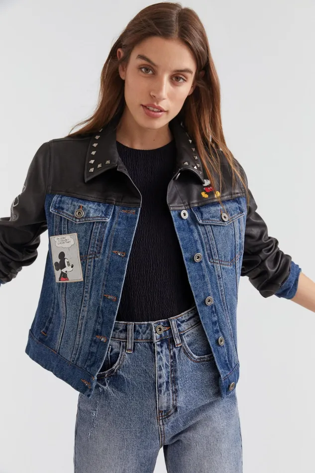Mickey Mouse Hybrid Quilted Jacket Women Desigual Jackets