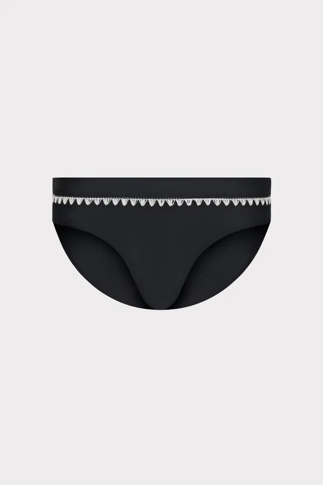 Milly Bikinis Women Crochet Stitch Bikini Bottom Blackwhite