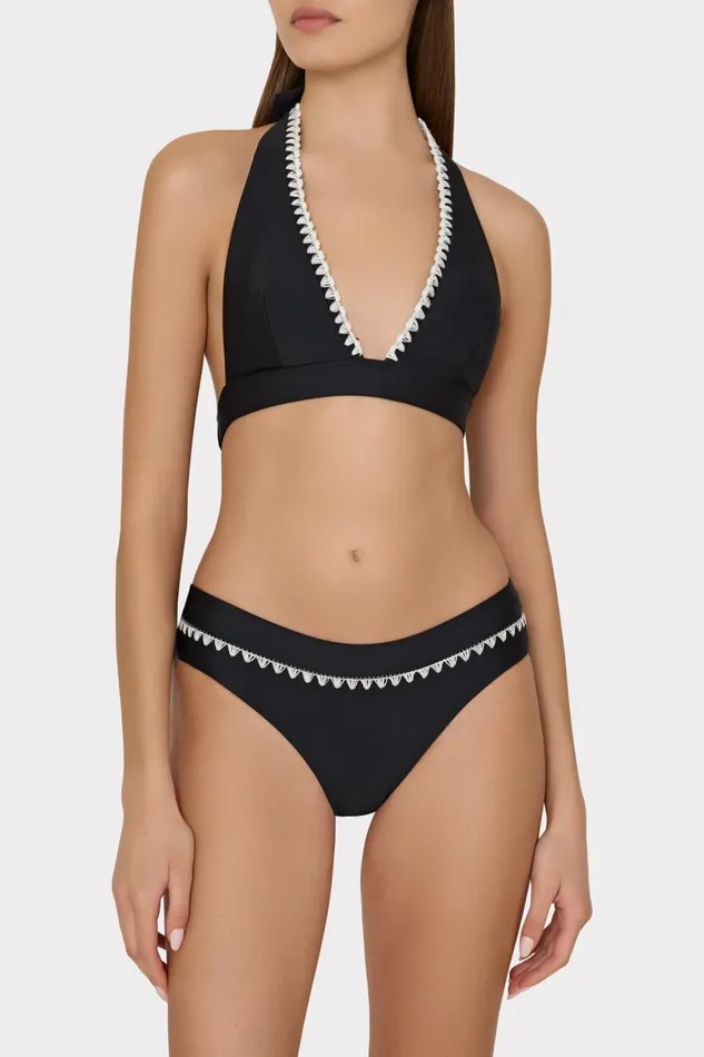 Milly Bikinis Women Crochet Stitch Bikini Bottom Blackwhite Milly Bikinis Women Crochet Stitch Bikini Bottom Blackwhite