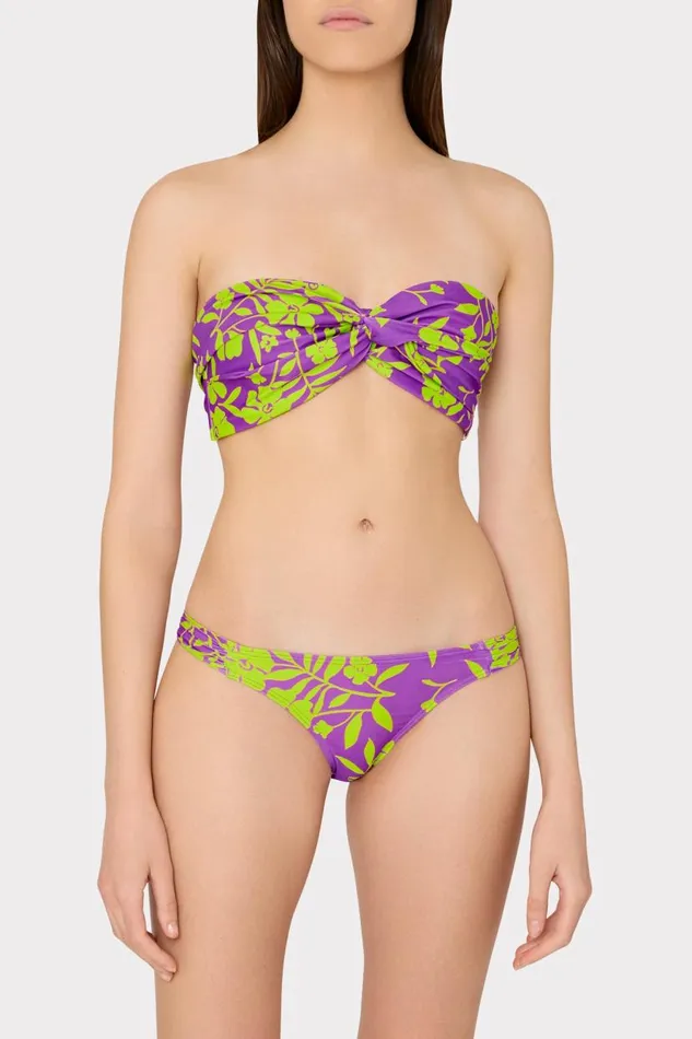 Milly Bikinis Women Marigold Aroma Ruched Sides Bikini Bottom Purple Multi Milly Bikinis Women Marigold Aroma Ruched Sides Bikini Bottom Purple Multi