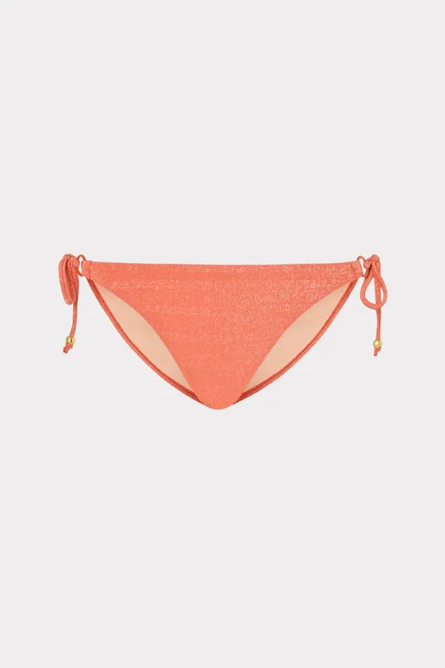 Milly Bikinis Women Metallic Ring Bikini Bottom Orangesilver