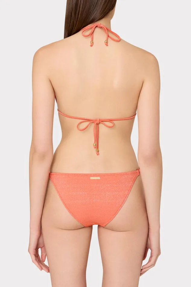 Milly Bikinis Women Metallic Ring Bikini Bottom Orangesilver Milly Bikinis Women Metallic Ring Bikini Bottom Orangesilver