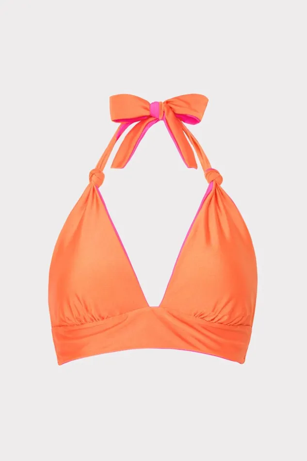 Milly Bikinis Women Scala Reversible Bikini Top Pinkorange Milly Bikinis Women Scala Reversible Bikini Top Pinkorange
