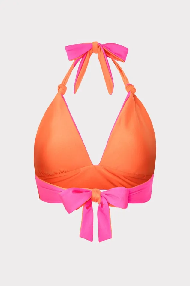 Milly Bikinis Women Scala Reversible Bikini Top Pinkorange Milly Bikinis Women Scala Reversible Bikini Top Pinkorange