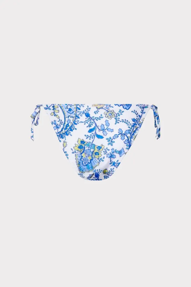 Milly Bikinis Women Sketched Paisley Millie String Bikini Bottom Blue Multi Milly Bikinis Women Sketched Paisley Millie String Bikini Bottom Blue Multi
