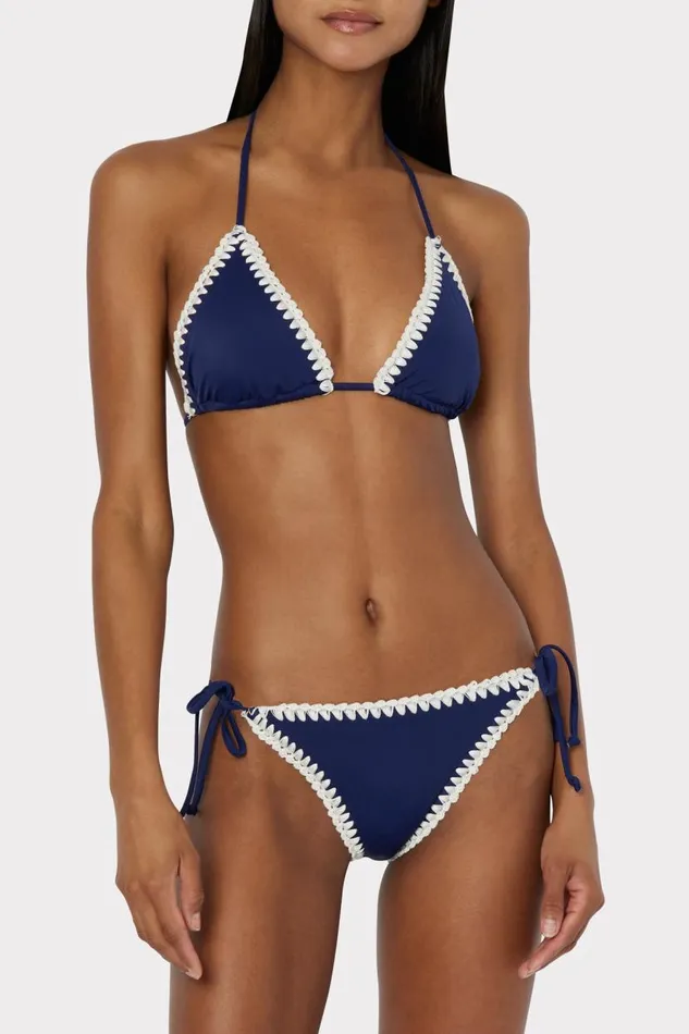 Milly Bikinis Women Solid Bikini Bottom Navy Milly Bikinis Women Solid Bikini Bottom Navy