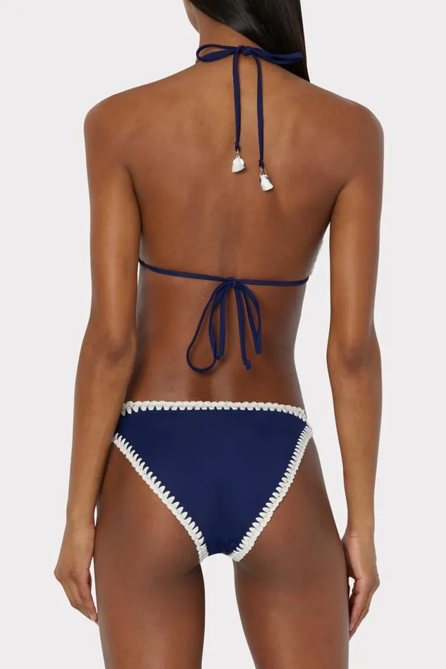 Milly Bikinis Women Solid Bikini Bottom Navy Milly Bikinis Women Solid Bikini Bottom Navy