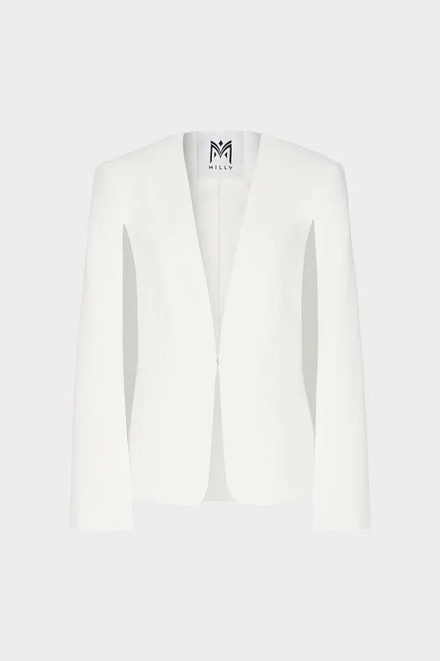 Milly Coats and Jackets Women Astrid Cape Blazer White