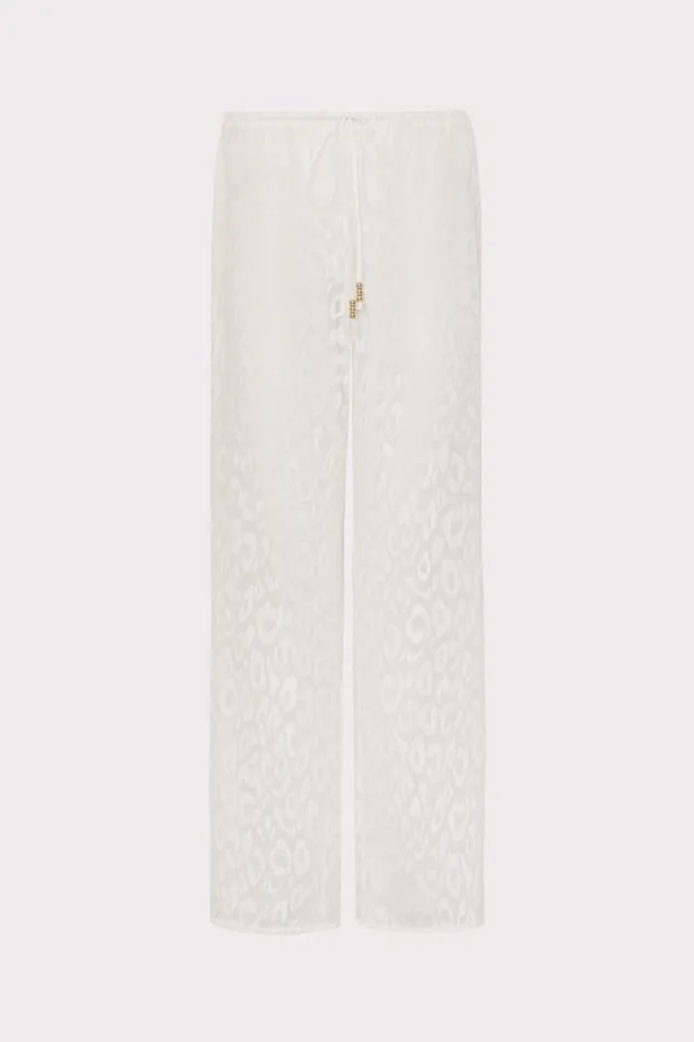 Milly CoverUps Women Leopard Jacquard Track Pant White