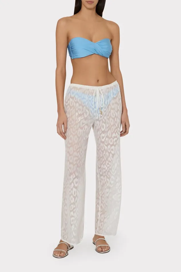 Milly CoverUps Women Leopard Jacquard Track Pant White Milly CoverUps Women Leopard Jacquard Track Pant White