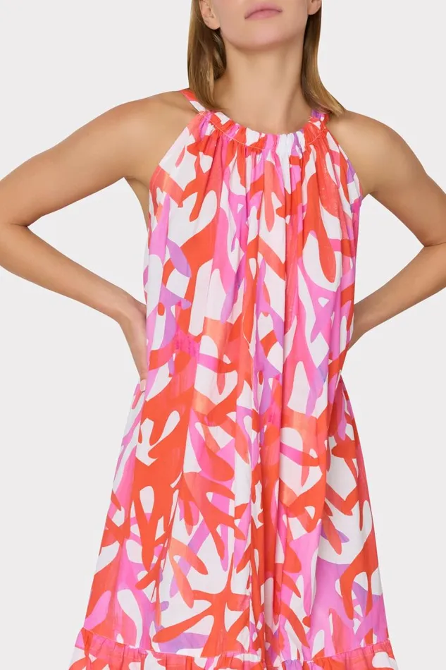 Milly CoverUps Women Under The Sea Halter Maxi CoverUp Dress Pink Multi Milly CoverUps Women Under The Sea Halter Maxi CoverUp Dress Pink Multi