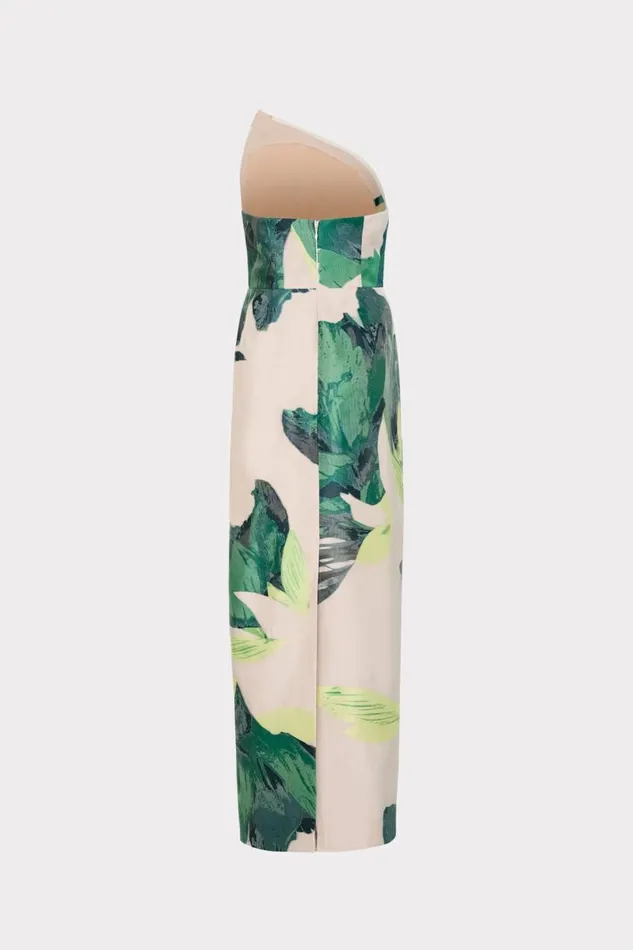 Milly Dresses Women Asymetrical Tropical Forest Jacquard Midi Dress Green Multi Milly Dresses Women Asymetrical Tropical Forest Jacquard Midi Dress Green Multi