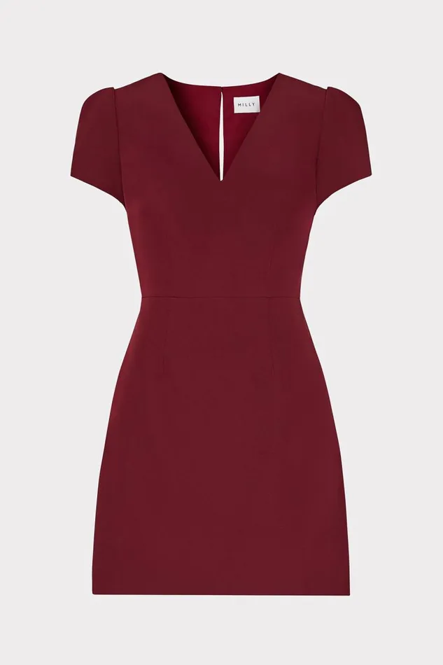 Milly Dresses Women Cady Atalie Dress Wine