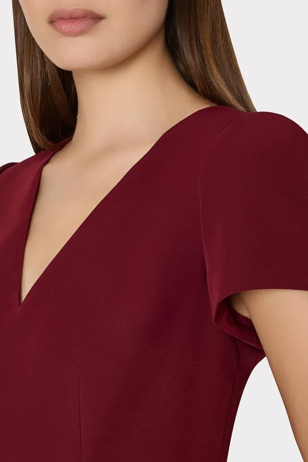 Milly Dresses Women Cady Atalie Dress Wine