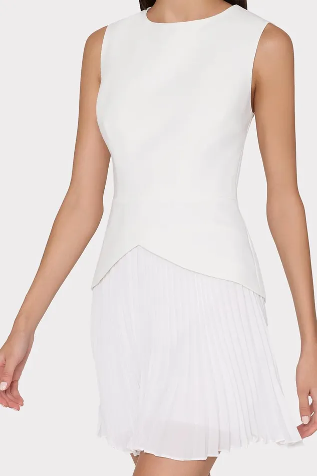 Milly Dresses Women Haddy Pleated Mini Dress Ecru Milly Dresses Women Haddy Pleated Mini Dress Ecru