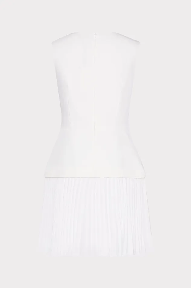 Milly Dresses Women Haddy Pleated Mini Dress Ecru Milly Dresses Women Haddy Pleated Mini Dress Ecru