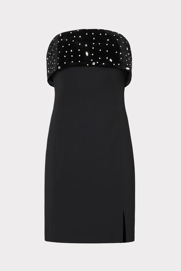 Milly Dresses Women Indy Crystal Embellished Mini Dress Blacksilver