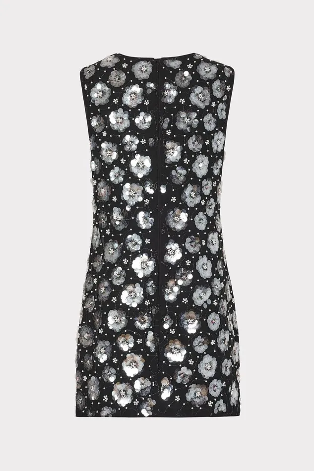 Milly Dresses Women Ivette Fleur Paillette Shift Mini Dress Black Multi Milly Dresses Women Ivette Fleur Paillette Shift Mini Dress Black Multi