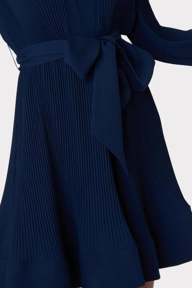 Milly Dresses Women Liv Pleated Dress Navy