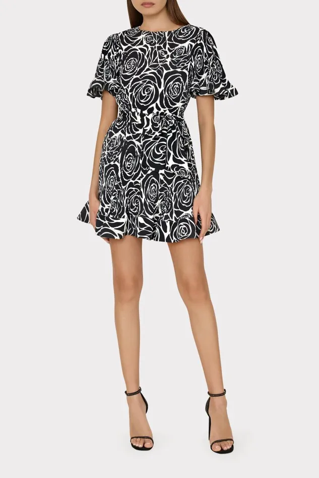 Milly Dresses Women Lumi Black Rose Pleated Dress Black Rose Milly Dresses Women Lumi Black Rose Pleated Dress Black Rose