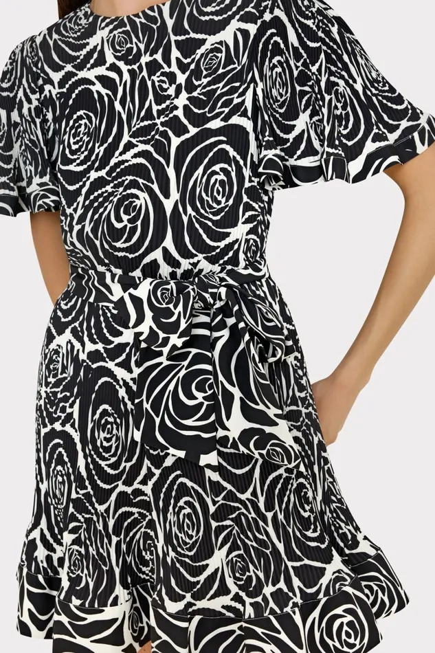 Milly Dresses Women Lumi Black Rose Pleated Dress Black Rose Milly Dresses Women Lumi Black Rose Pleated Dress Black Rose
