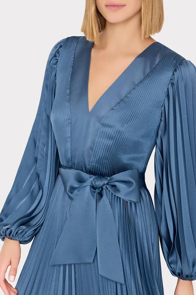 Milly Dresses Women Nadie Pleated Satin Maxi Dress Stone Milly Dresses Women Nadie Pleated Satin Maxi Dress Stone