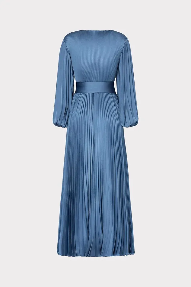 Milly Dresses Women Nadie Pleated Satin Maxi Dress Stone Milly Dresses Women Nadie Pleated Satin Maxi Dress Stone