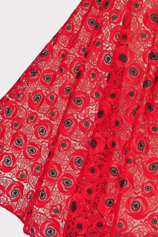 Milly Dresses Women Netty Embroidered Lace Maxi Dress Redblack Milly Dresses Women Netty Embroidered Lace Maxi Dress Redblack