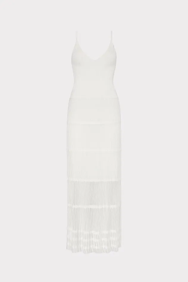 Milly Dresses Women Sheer Knit Cami Dress Ecru