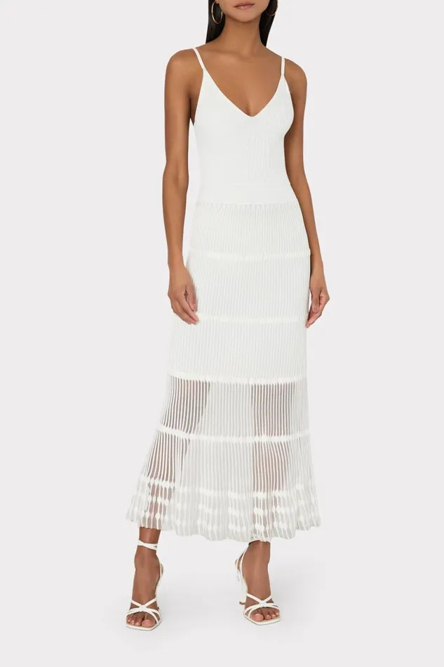 Milly Dresses Women Sheer Knit Cami Dress Ecru Milly Dresses Women Sheer Knit Cami Dress Ecru