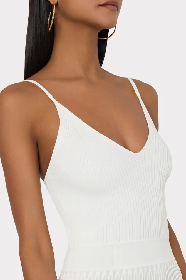 Milly Dresses Women Sheer Knit Cami Dress Ecru Milly Dresses Women Sheer Knit Cami Dress Ecru
