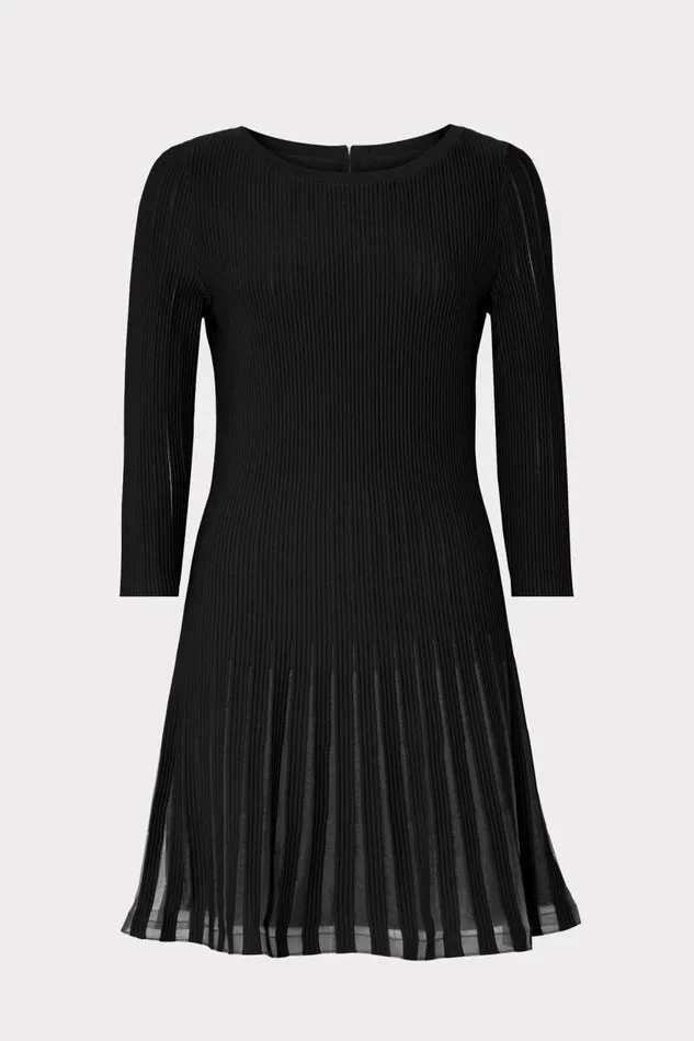 Milly Dresses Women Tabitha Sheer Godet Mini Dress Black