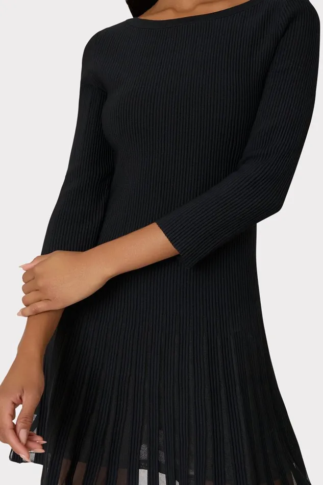 Milly Dresses Women Tabitha Sheer Godet Mini Dress Black Milly Dresses Women Tabitha Sheer Godet Mini Dress Black