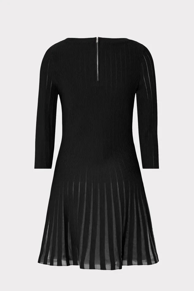 Milly Dresses Women Tabitha Sheer Godet Mini Dress Black Milly Dresses Women Tabitha Sheer Godet Mini Dress Black