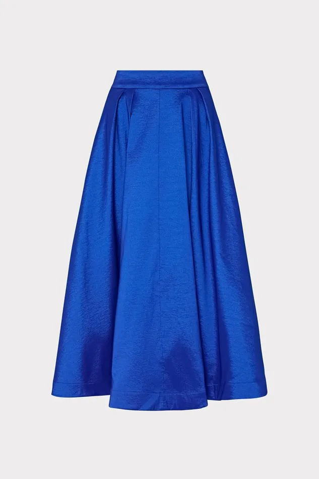 Milly Matching Sets Women Juliet Taffeta Midi Skirt Blue