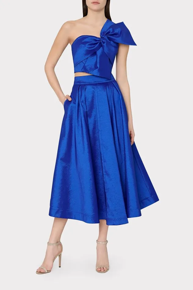 Milly Matching Sets Women Juliet Taffeta Midi Skirt Blue Milly Matching Sets Women Juliet Taffeta Midi Skirt Blue